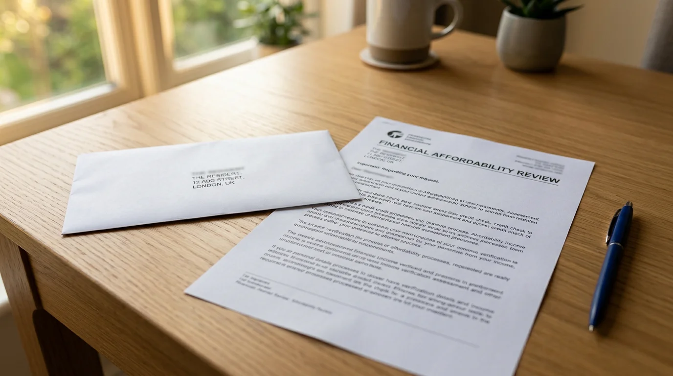 UK affordability checks workflow showing financial risk check tiers and bank statement requests